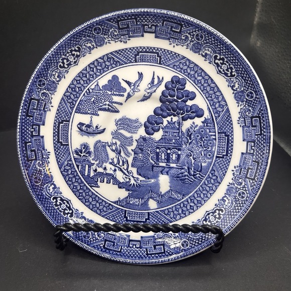 Made in England Blue Willow Cup Johnson Brothers England 1883 Saucer 5 3/4" Set - Picture 4 of 9